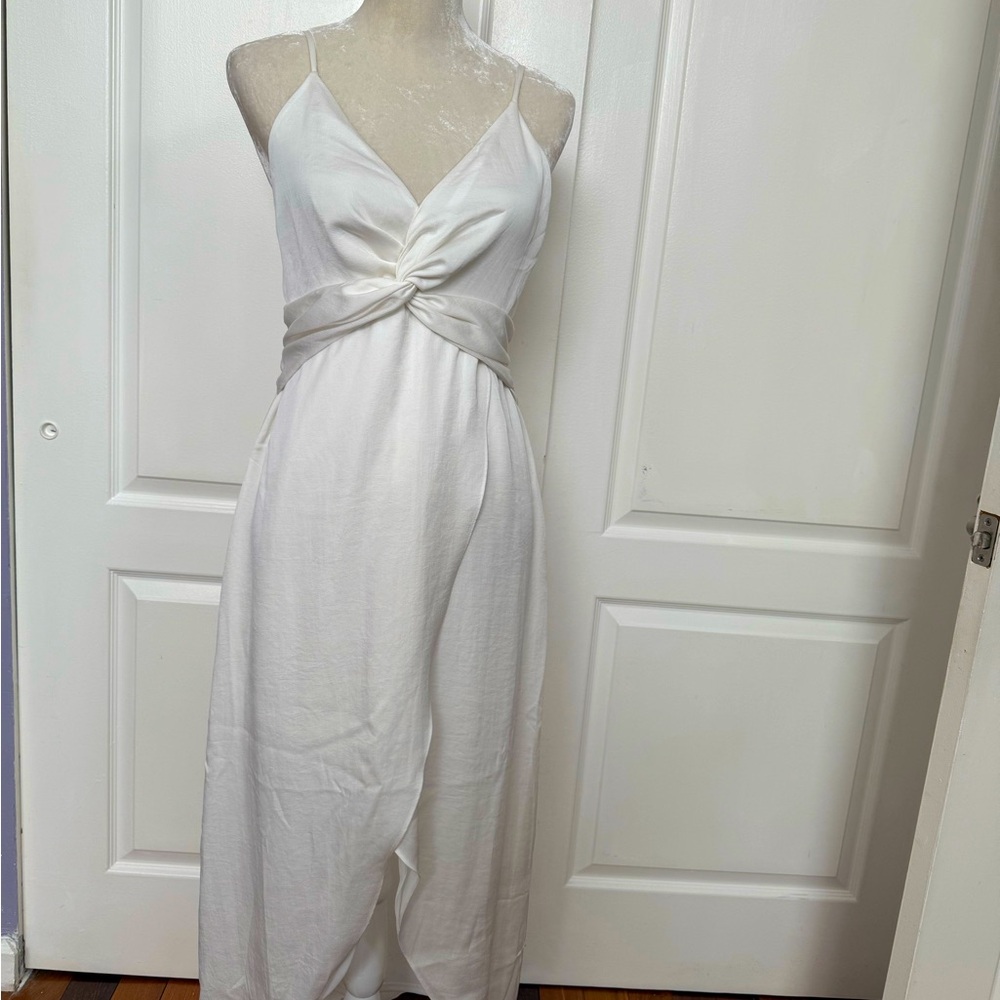 Bar III White Dress with Knot Detail